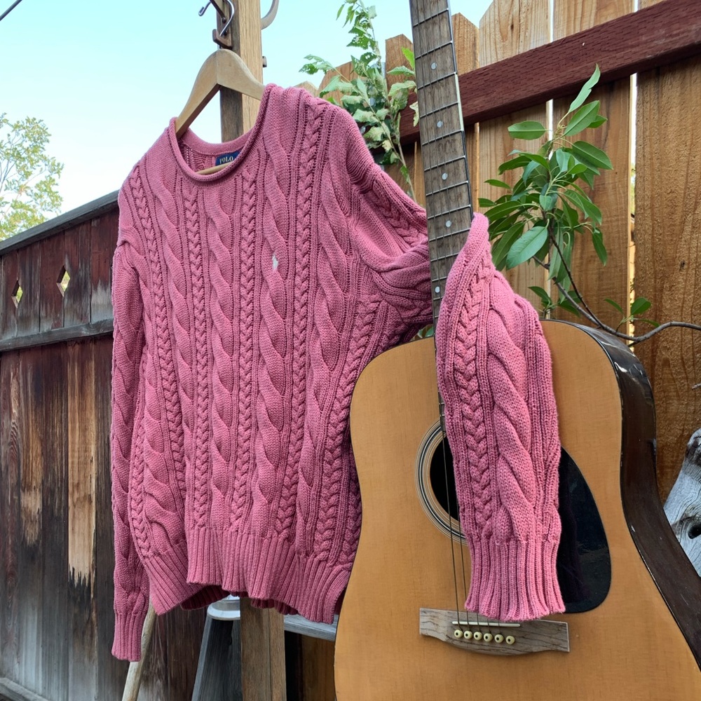 Polo by Ralph Lauren Pink Cable Knit Sweater - Picture 3 of 6